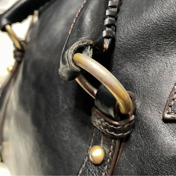 Dooney and Bourke Florentine Black Leather Satchel Handbag - Picture 6 of 14